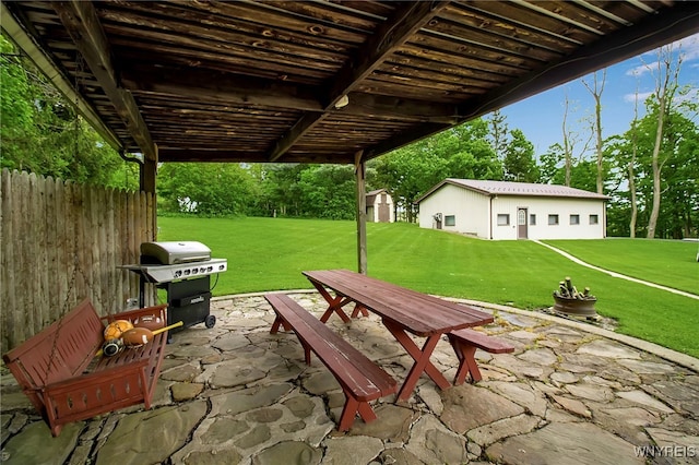 3955 Four Rod Rd Unit S, Marilla, NY 14052 - view of patio / terrace featuring area for grilling and outdoor dining space