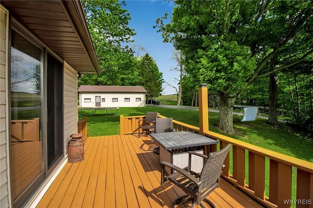 3955 Four Rod Rd Unit S, Marilla, NY 14052 - wooden terrace with a yard