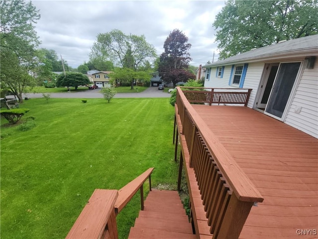 149 Robbins Ln, Dewitt, NY 13214 - view of grassy yard with a deck