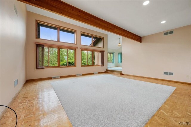 5 Byron Ln, Kirkland, NY 13323 - unfurnished room featuring beam ceiling, recessed lighting, and baseboards