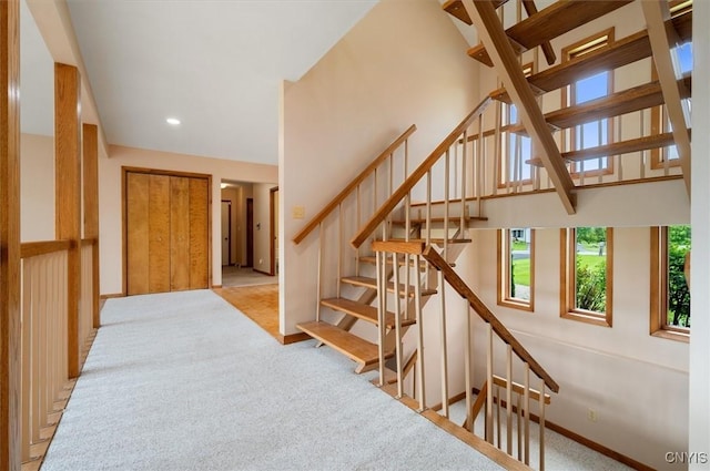 5 Byron Ln, Kirkland, NY 13323 - stairway featuring carpet, baseboards, and recessed lighting