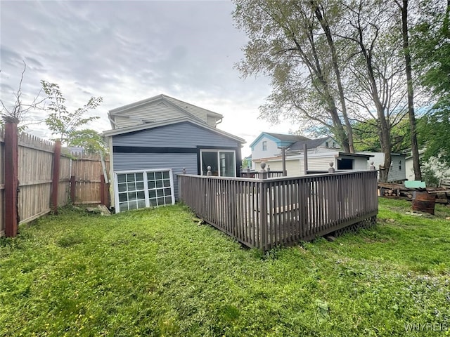 7 High St, Lyons, NY 14489 - back of house featuring a wooden deck