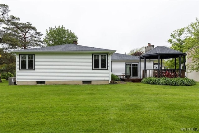 23 Bittersweet Ln, Orchard Park, NY 14127 - back of house with a gazebo, a lawn, and cooling unit