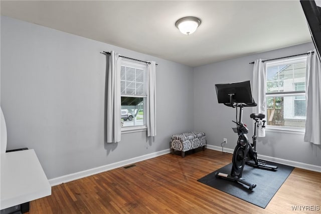 234 Clark St, Tonawanda-Town, NY 14223 - workout area featuring wood finished floors and baseboards
