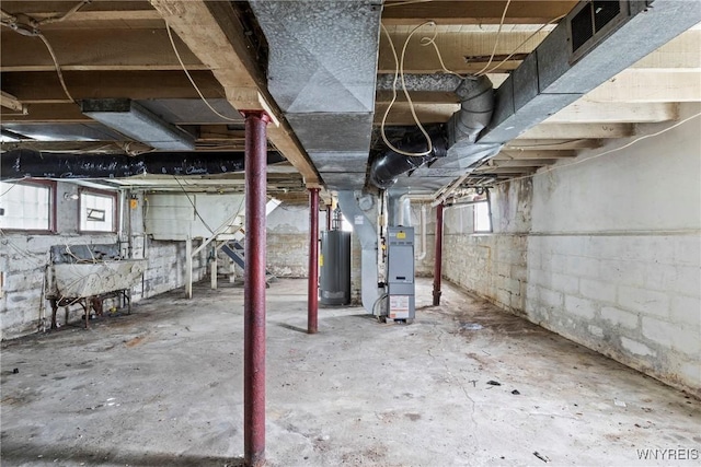 22 Bruce St, Buffalo, NY 14214 - below grade area featuring heating unit and water heater