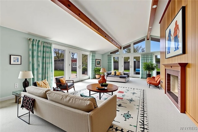149 Fleetwood Ter, Amherst, NY 14221 - living area with french doors, light carpet, and plenty of natural light