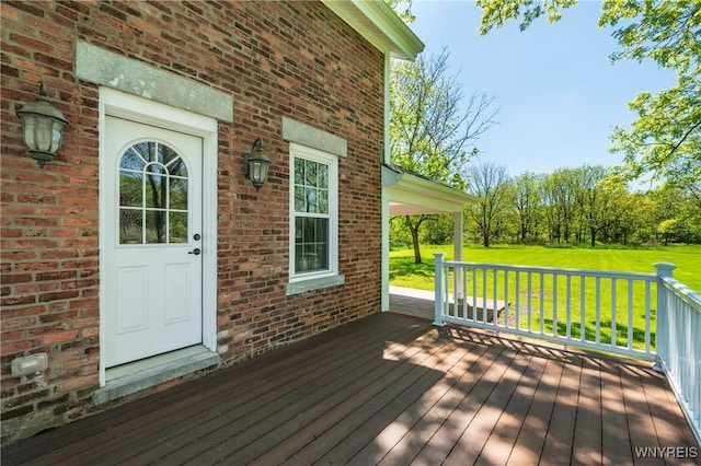 8785 Main St, Clarence, NY 14221 - wooden terrace with a yard