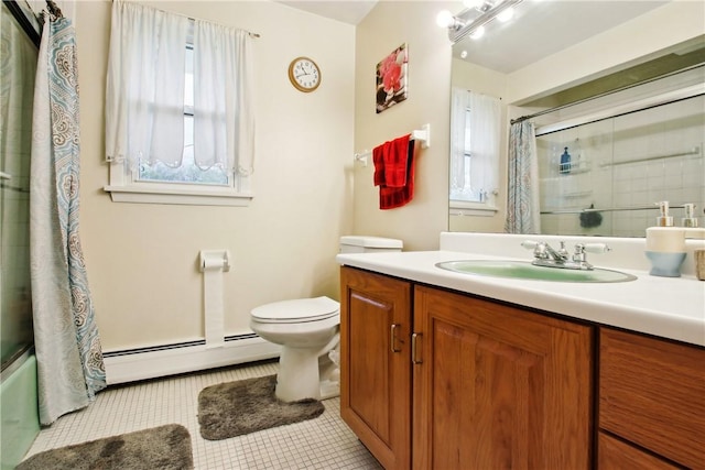 489 Bridgewood Dr, Greece, NY 14612 - full bath with baseboard heating, vanity, toilet, and plenty of natural light