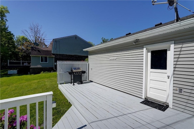 272 Shaftsbury Rd, Brighton, NY 14610 - wooden terrace featuring a lawn and grilling area