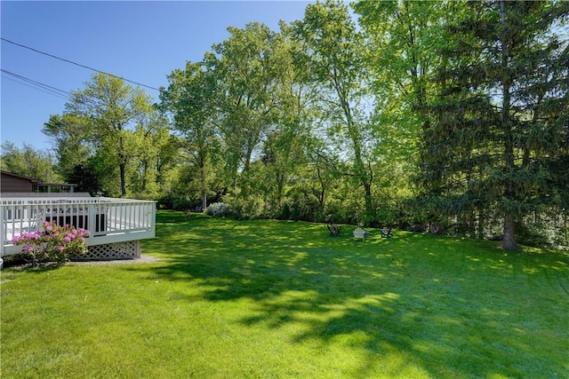 272 Shaftsbury Rd, Brighton, NY 14610 - view of grassy yard featuring a deck