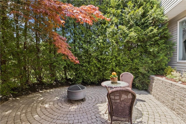 23 Sunberry Dr, Perinton, NY 14526 - view of patio with a fire pit