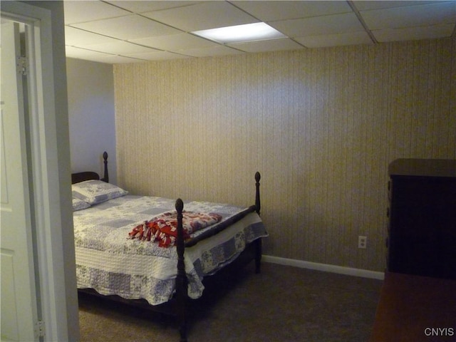 3899 Sweet Rd, Pompey, NY 13078 - bedroom featuring a drop ceiling and wallpapered walls