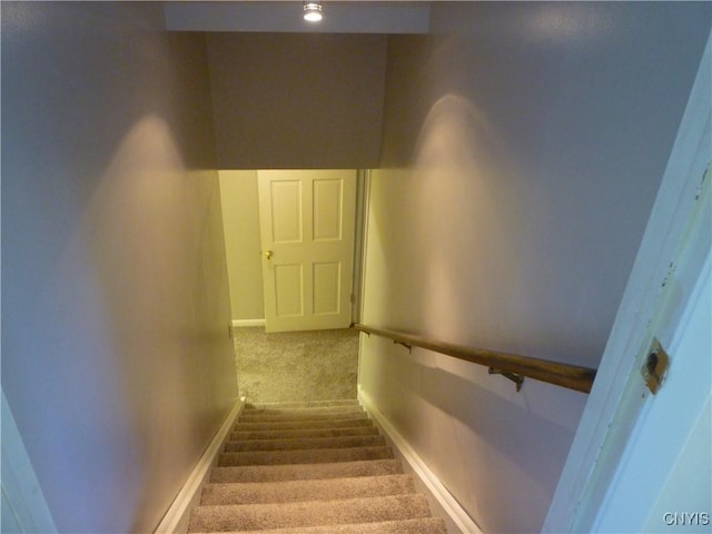 3899 Sweet Rd, Pompey, NY 13078 - stairs featuring carpet floors and baseboards