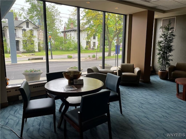 151 Buffalo Ave Unit 404, Niagara Falls, NY 14303 - carpeted dining area with floor to ceiling windows