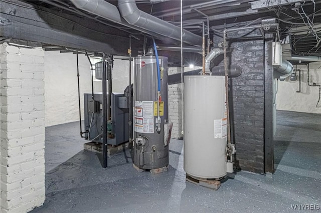 405 W Ferry St, Buffalo, NY 14213 - unfinished basement with gas water heater and a heating unit