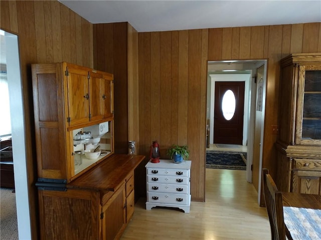 136 Platt St, Erwin, NY 14870 - foyer with wood walls and light wood-style flooring