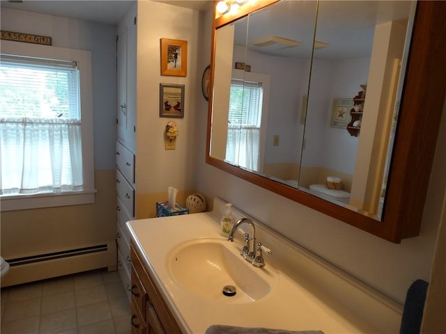 136 Platt St, Erwin, NY 14870 - bathroom with baseboard heating, vanity, and toilet