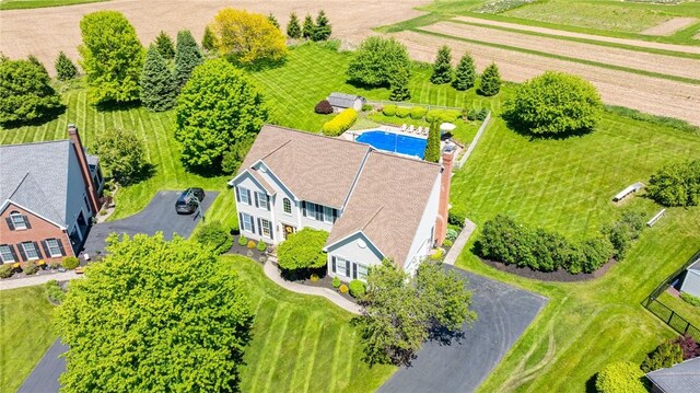 56 Edenfield Rd, Penfield, NY 14526 - drone / aerial view of a pool area