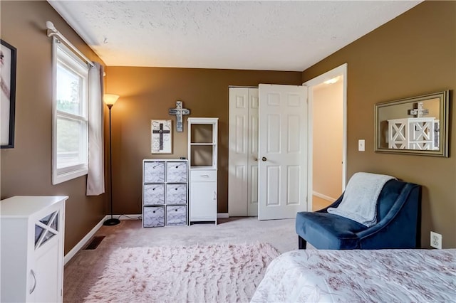16 Canterbury Trl, Penfield, NY 14450 - bedroom with carpet, a textured ceiling, baseboards, and a closet