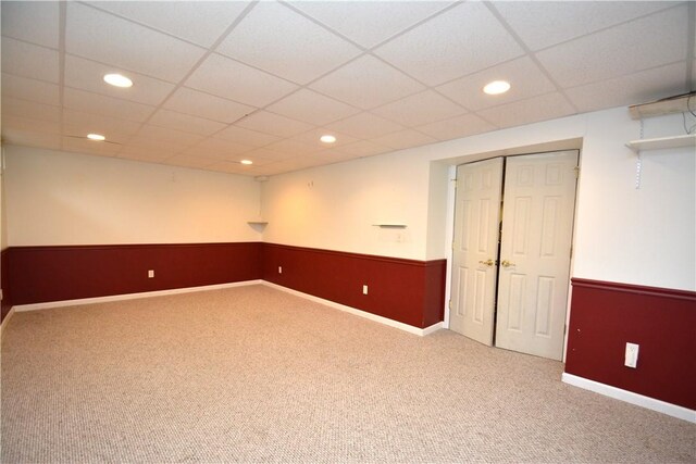 16 Canterbury Trl, Penfield, NY 14450 - finished below grade area featuring carpet, recessed lighting, and a drop ceiling