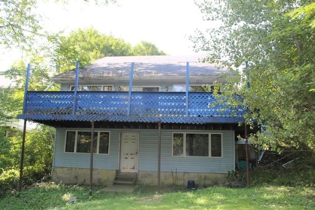 1838 Davis Rd, Aurora, NY 14170 - view of front of property featuring a wooden deck and entry steps