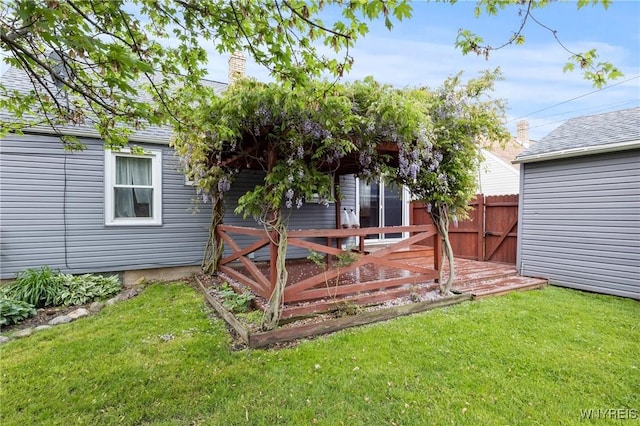 1587 Parker Blvd, Tonawanda-Town, NY 14150 - view of yard with a wooden deck