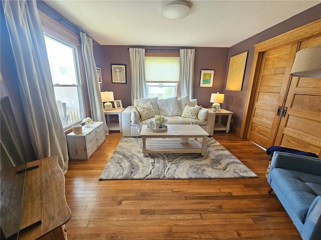 6207 Knickerbocker Rd, Ontario, NY 14519 - living area featuring hardwood / wood-style floors and baseboards