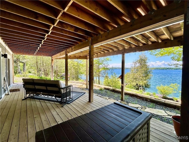 2 Perch Bay Rd, Morristown, NY 13669 - deck with a water view and outdoor lounge area