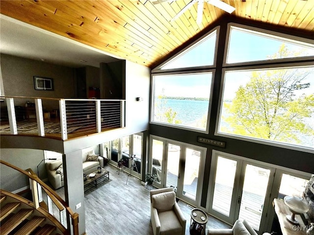 2 Perch Bay Rd, Morristown, NY 13669 - sunroom with lofted ceiling and french doors