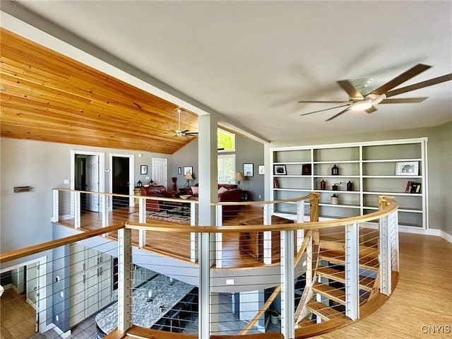 2 Perch Bay Rd, Morristown, NY 13669 - dining area featuring ceiling fan, baseboards, and lofted ceiling