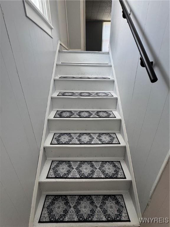 354 Schenck St, North Tonawanda, NY 14120 - stairs with wood walls