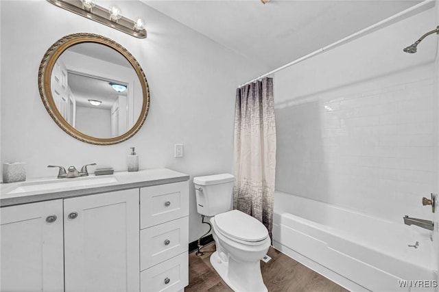 8 Robin Rd, Amherst, NY 14228 - bathroom with toilet, shower / bath combo, vanity, and wood finished floors