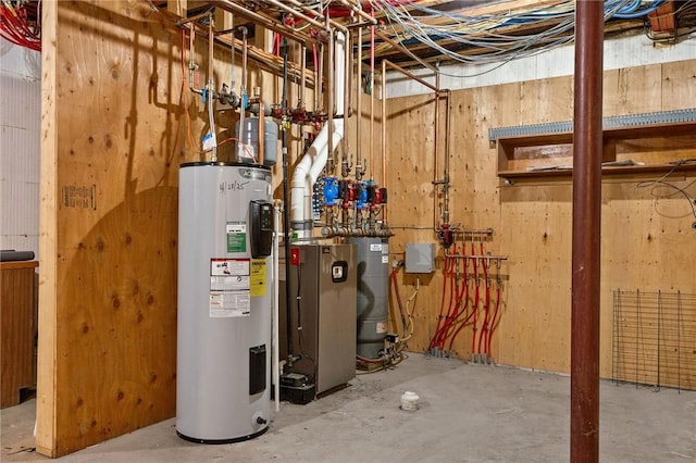2779 Maricle Rd, Freetown, NY 13040 - utilities with electric water heater, a heating unit, and water heater