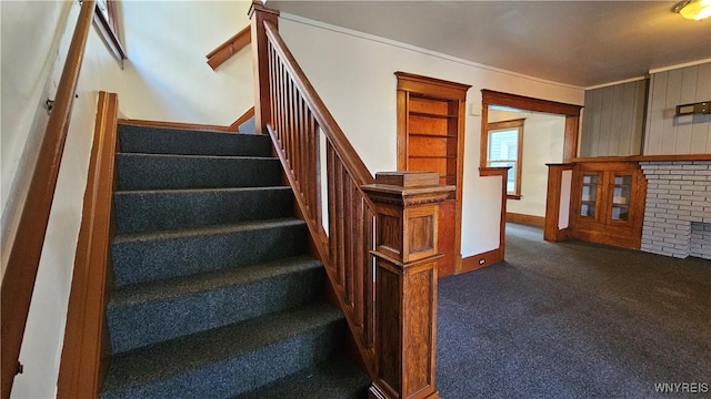 341 Dartmouth Ave, Buffalo, NY 14215 - stairway featuring carpet floors and baseboards