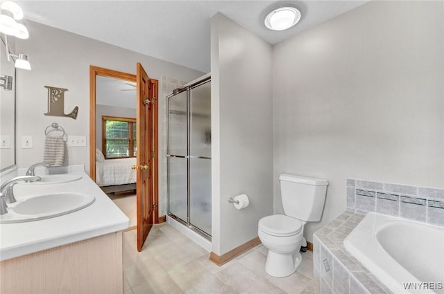 23 Gatehouse Ln, Amherst, NY 14051 - full bath featuring a garden tub, double vanity, toilet, and a stall shower