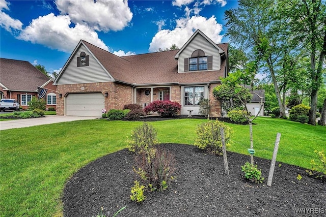 23 Gatehouse Ln, Amherst, NY 14051 - view of front of house featuring brick siding, a garage, driveway, and a front lawn