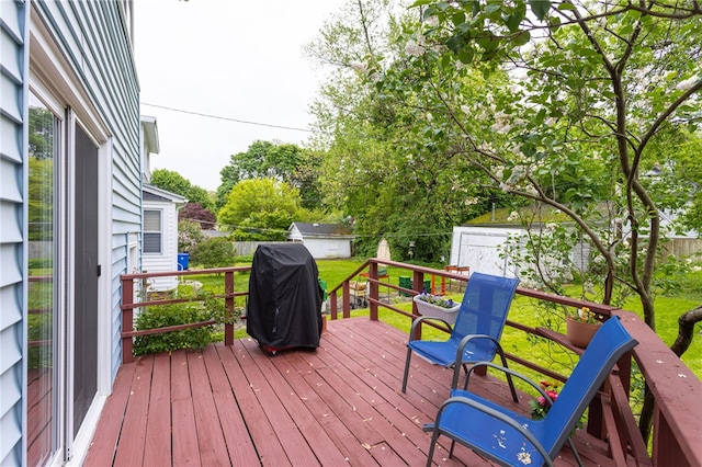 43 Woodland Park, Rochester, NY 14610 - wooden deck featuring grilling area