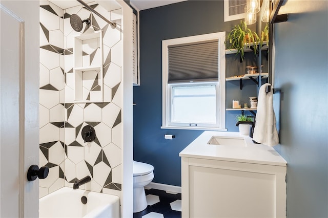 43 Woodland Park, Rochester, NY 14610 - full bathroom with toilet, vanity, washtub / shower combination, and tile patterned floors