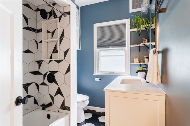 43 Woodland Park, Rochester, NY 14610 - bathroom with toilet, vanity, bathing tub / shower combination, and tile patterned floors
