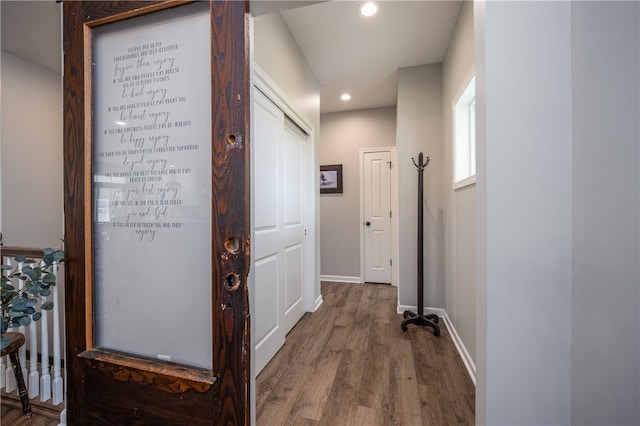 8 Colten Ct, Penfield, NY 14580 - hall with wood finished floors, recessed lighting, and baseboards