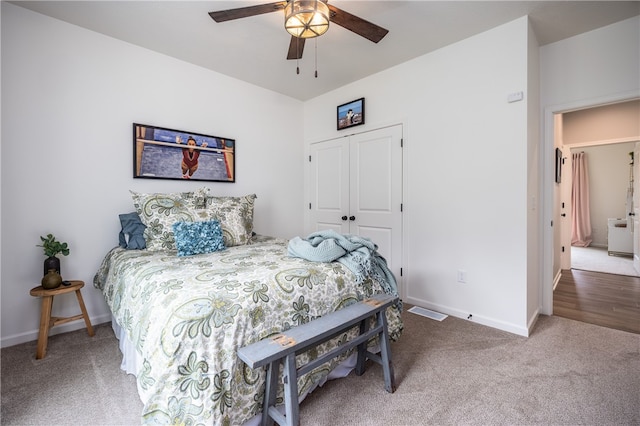 8 Colten Ct, Penfield, NY 14580 - carpeted bedroom with a closet, baseboards, and ceiling fan