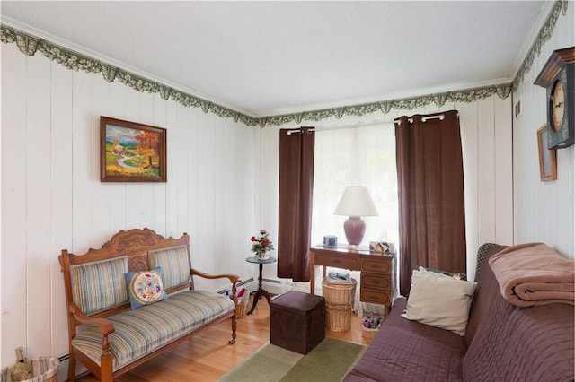 9 N Clinton St, North Dansville, NY 14437 - living area featuring wood finished floors and crown molding