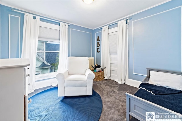 526 Central Ave, Dunkirk-City, NY 14048 - carpeted bedroom with ornamental molding