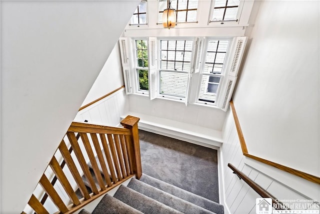 526 Central Ave, Dunkirk-City, NY 14048 - staircase with a decorative wall and a towering ceiling