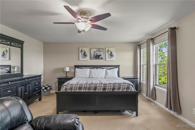 52 Apple Blossom Blvd, Lancaster, NY 14086 - bedroom with light colored carpet, baseboards, and ceiling fan