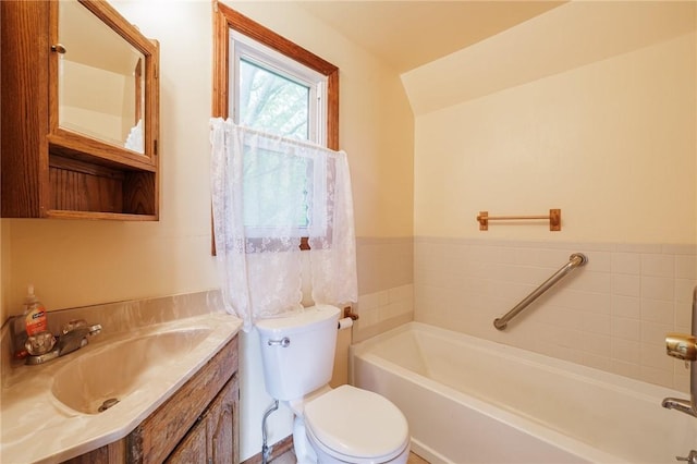 6695 Fisher Rd, Ontario, NY 14589 - full bathroom with a garden tub, toilet, and vanity