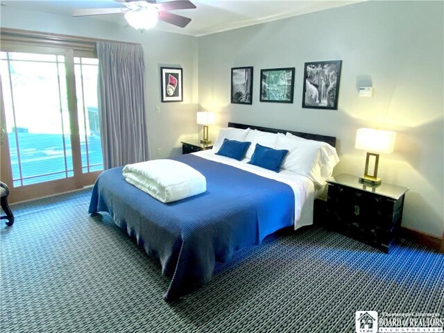 6753 Poverty Hill Rd, Ellicottville, NY 14731 - carpeted bedroom with a ceiling fan