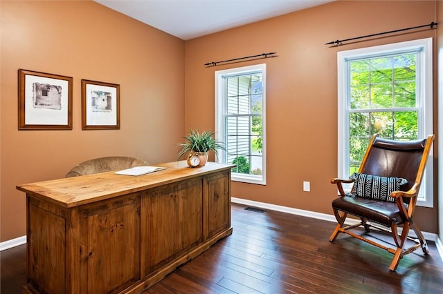 169 Watson Rd, Penfield, NY 14450 - office area with dark wood-type flooring and baseboards