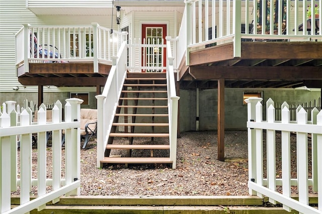 169 Watson Rd, Penfield, NY 14450 - property entrance with a wooden deck