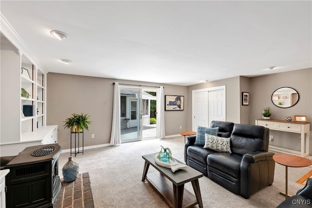 8260 Dexter Pkwy, Lysander, NY 13027 - living room featuring carpet floors and baseboards